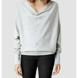 All Saints Light Gray Cowl Neck Sweater
